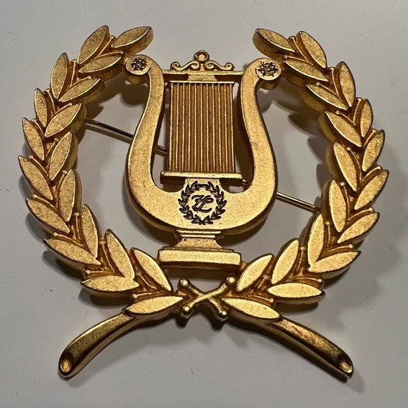 Karl Lagerfeld Bijoux Laurel & Lyre Brooch - Picture 2 of 5